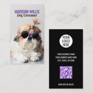 犬の最高のトリマーシーズー（犬）Tzu Not Logo QRコード 名刺