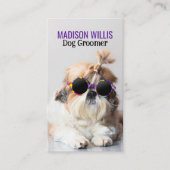 犬の最高のトリマーシーズー(犬)Tzu Not Logo QRコード 名刺 (正面)