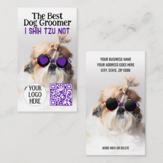 犬の最高のトリマーシーズー（犬）Tzu Not Logo QRコード 名刺