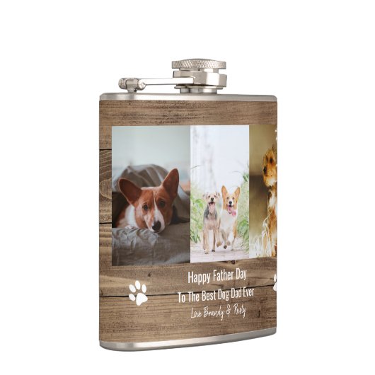 犬の最高のパパがフォトファーザーズの日 フラスク (右)