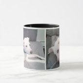 犬の最高のパパは今までにかわいい白い子犬の黒 マグカップ (中央)