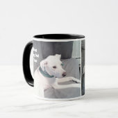 犬の最高のパパは今までにかわいい白い子犬の黒 マグカップ (正面左)