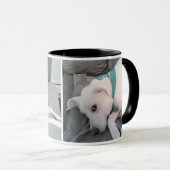 犬の最高のパパは今までにかわいい白い子犬の黒 マグカップ (正面右)