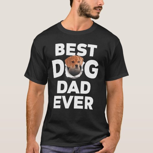 犬の最高のパパは常にパグル Tシャツ (正面)