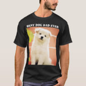 犬の最高のパパは常に写真ペットのおもしろい子犬 Tシャツ (正面)