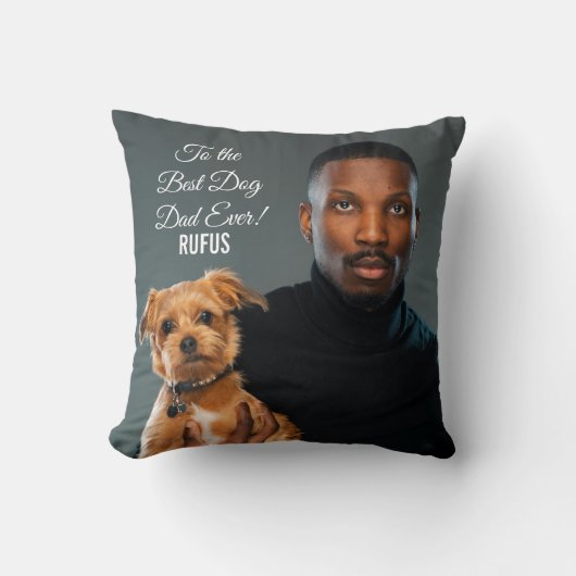 犬の最高のパパへのエバカスタムー写真 クッション (正面)