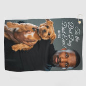 犬の最高のパパへのエバカスタムー写真 ゴルフタオル (横)