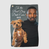 犬の最高のパパへのエバカスタムー写真 ゴルフタオル (正面)