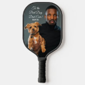 犬の最高のパパへのエバカスタムー写真 ピックルボールラケット (裏面)