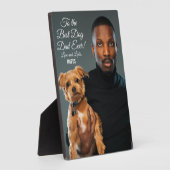 犬の最高のパパへのエバカスタムー写真 フォトプラーク (側面)