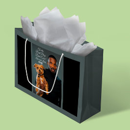 犬の最高のパパへのエバカスタムー写真 ラージペーパーバッグ