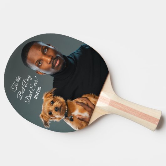 犬の最高のパパへのエバカスタムー写真 卓球ラケット (横)