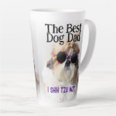 犬の最高のパパシーズー(犬)Tzu Not Faters Day カフェラテマグ (右アングル)