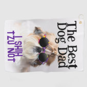 犬の最高のパパシーズー（犬）Tzu Not Faters Day ゴルフタオル (横)