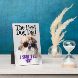 犬の最高のパパシーズー（犬）Tzu Not Faters Day フォトプラーク