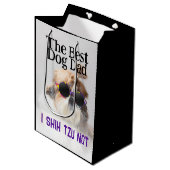 犬の最高のパパシーズー(犬)Tzu Not Faters Day ミディアムペーパーバッグ (正面アングル)