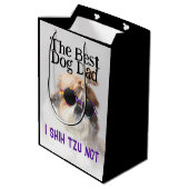 犬の最高のパパシーズー(犬)Tzu Not Faters Day ミディアムペーパーバッグ (裏面アングル)