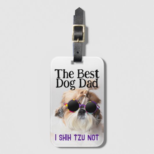 犬の最高のパパシーズー(犬)Tzu Not Faters Day ラゲッジタグ (正面縦)