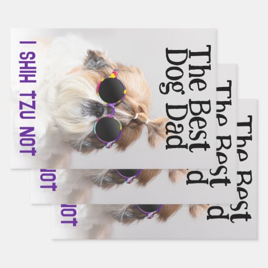 犬の最高のパパシーズー（犬）Tzu Not Faters Day ラッピングペーパーシート (セット)