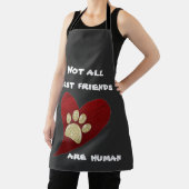 犬の最高の友人赤いハート金ゴールドポープリントペット エプロン (インサイチュ)