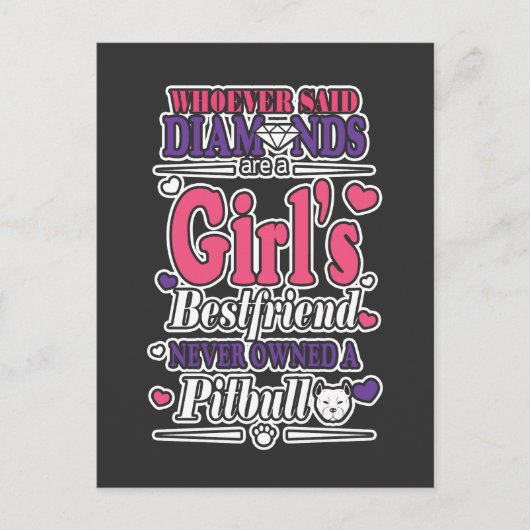 犬の最高の友達ダイヤモンドピットブル ポストカード (正面)