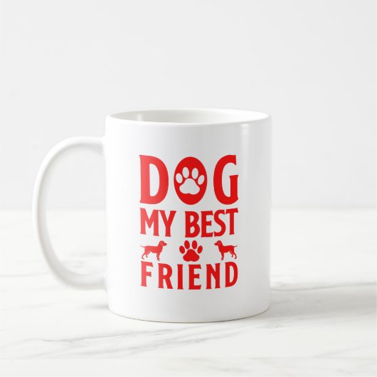 犬の最高の友 コーヒーマグカップ (左)