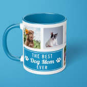 犬の最高の母が青いペットのコラージュ写真 マグカップ