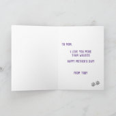 犬の最高の母の日のカード カード (内部)