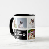 犬の最高の母は今まで黒いペットのコラージュ写真 マグカップ (正面左)