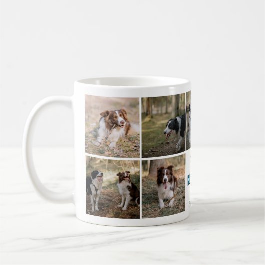 犬の最高の母は常に写真のコラージュ コーヒーマグカップ (左)