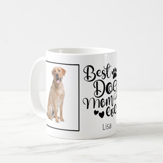 犬の最高の母は常に写真のコーヒーマグ コーヒーマグカップ (正面左)