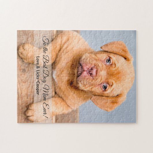 犬の最高の母へののカスタム写真 ジグソーパズル (横)