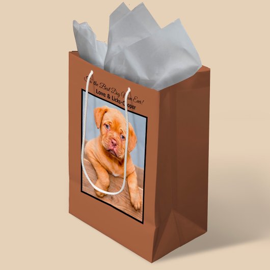 犬の最高の母へののカスタム写真 スモールペーパーバッグ