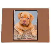 犬の最高の母へののカスタム写真 ラージペーパーバッグ (正面)