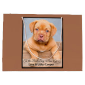 犬の最高の母へののカスタム写真 ラージペーパーバッグ (裏面)