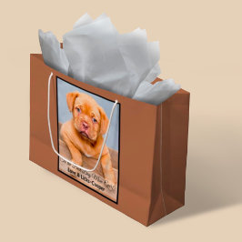 犬の最高の母へののカスタム写真 ラージペーパーバッグ