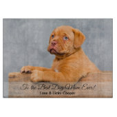 犬の最高の母への写真とカスタム文字 カッティングボード (正面)