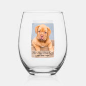 犬の最高の母への写真とカスタム文字 ステムなしワイングラス (正面)