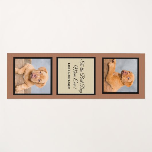 犬の最高の母への写真とカスタム文字 ヨガマット (正面(横))