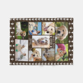 犬の最高の記念犬EVERフォトコラージュブラウン フリースブランケット (正面(横))