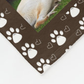 犬の最高の記念犬EVERフォトコラージュブラウン フリースブランケット (角)