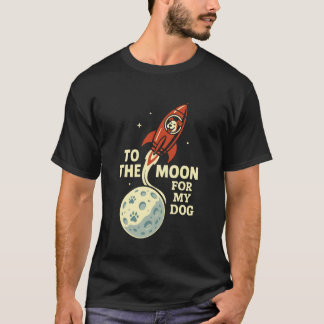 犬の月ペットの親宇宙の足跡 結ばれた 採用 Tシャツ