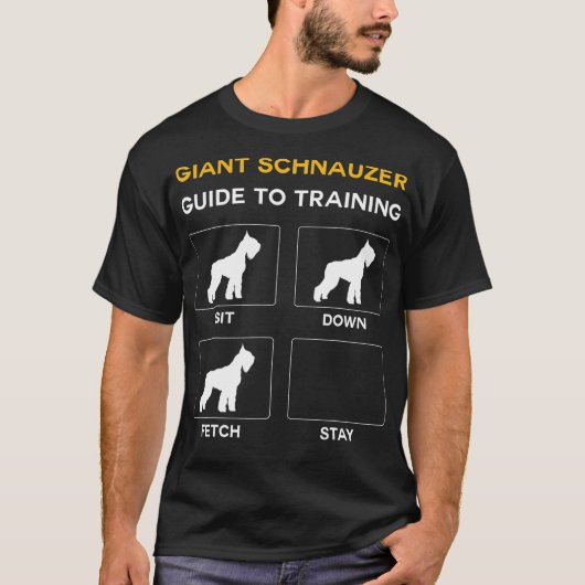 犬の服従を訓練するジャイアントシュナウザーのガイド Tシャツ (正面)