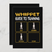 犬の服従を訓練するホイッペットのガイド サンキューカード (正面/裏面)