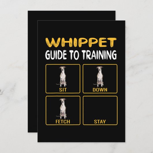 犬の服従を訓練するホイッペットのガイド サンキューカード (正面/裏面)
