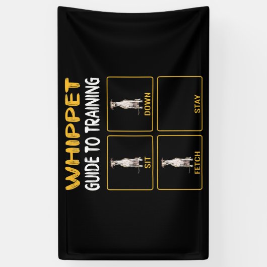 犬の服従を訓練するホイッペットのガイド 横断幕 (縦)
