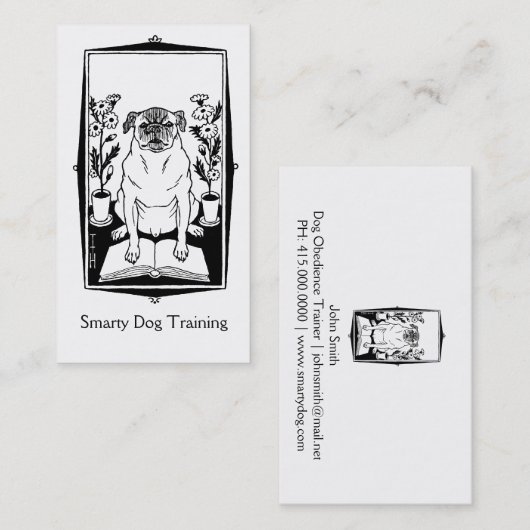 犬の服従トレーナー 名刺 (正面/裏面)