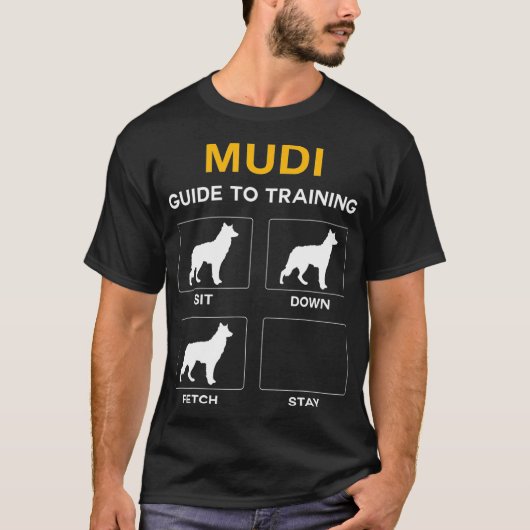 犬の服従犬を訓練するためのムディガイド Tシャツ (正面)
