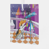 犬の望遠鏡 ガラスオーナメント (正面左)