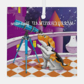 犬の望遠鏡 ガラスオーナメント (裏面)